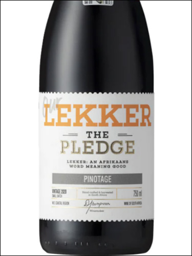 фото The Pledge Our Lekker Pinotage Пледж Ауа Леккер Пинотаж ЮАР вино красное