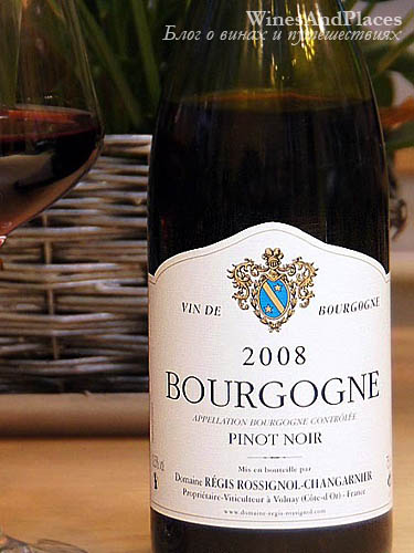 фото Domaine Regis Rossignol-Changarnier Pinot Noir AOC Bourgogne Домен Режис Россиньоль-Шангарнье Пино Нуар Бургонь Франция вино красное