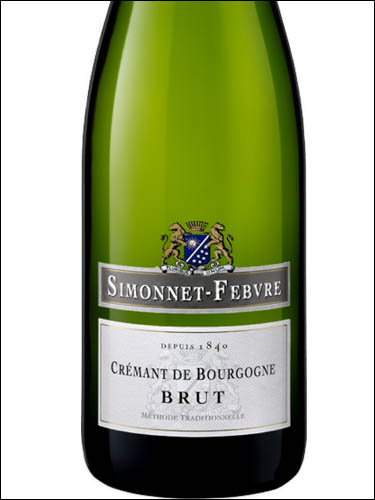 фото Simonnet-Febvre Brut Blanc Cremant de Bourgogne AOC Симонне-Февр Брют Блан Креман де Бургонь Франция вино белое