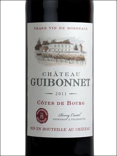 фото Chateau Guibonnet Cotes de Bourg Rouge AOC Шато Гибонне Кот де Бур Руж Франция вино красное