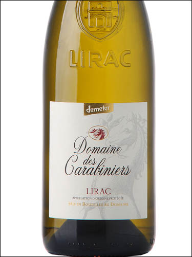 фото Domaine des Carabiniers Lirac Blanc AOP Домен де Карабинье Лирак Блан Франция вино белое