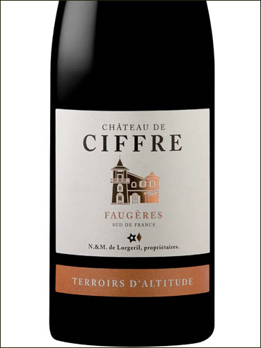 фото Chateau de Ciffre Terroirs d'Altitude Rouge Faugeres AOC Шато де Сифр Сен-Шиньян Терруар д'Альтитюд Руж Фожер Франция вино красное