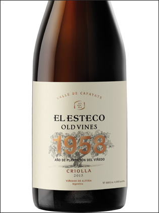 фото El Esteco 1958 Old Vines Criolla Эль Эстеко 1958 Олд Вайнс Криолья Аргентина вино красное