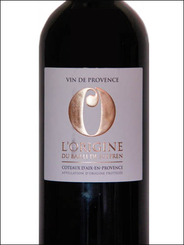 фото L'Origine du Bailli de Suffren Rouge Coteaux d’Aix-en-Provence AOC Л'Орижин дю Байи де Сюффрен Руж Кото д'Экс-ан-Прованс Франция вино красное