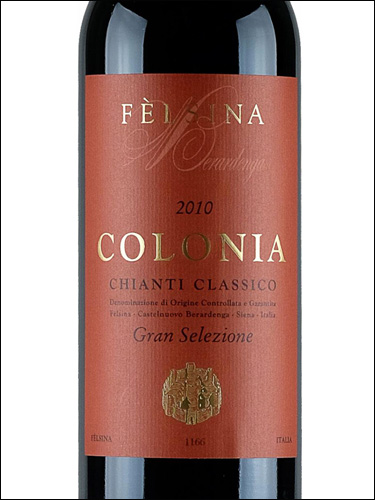 фото Felsina Colonia Chianti Classico Gran Selezione DOCG Фельсина Колониа Кьянти Классико Гран Селеционе Италия вино красное