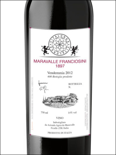 фото Vitalonga Maravalle Franciosini 1897  Италия вино красное