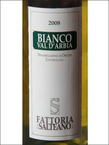 фото Fattoria di Salteano Bianco Val d'Arbia DOC Фаттория ди Сальтеано Бьянко Валь д'Арбия Италия вино белое