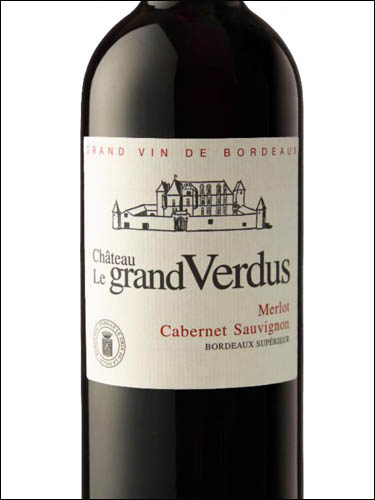 фото Chateau Le Grand Verdus Bordeaux Superieur AOC Шато Ле Гран Вердю Бордо Супериор Франция вино красное