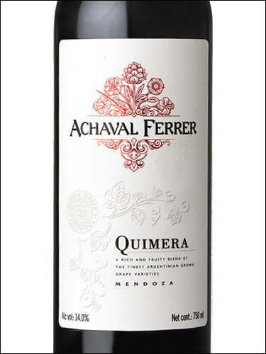 фото Achaval Ferrer Quimera Mendoza Ачаваль Феррер Кимера Мендоса Аргентина вино красное