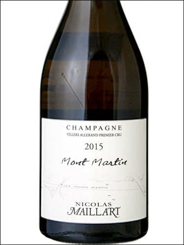 фото Champagne Nicolas Maillart Mont Martin Villers-Allerand Premier Cru Шампань Николя Майар  Мон Мортен Вилер-Альран Премье Крю Франция вино белое