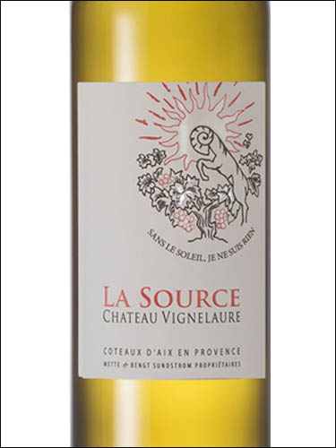 фото La Source de Vignelaure Blanc Coteaux d'Aix-en-Provence AOC Ля Сурс де Виньлюр Блан Кото д'Экс-ан-Прованс Франция вино белое