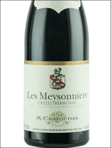фото M. Chapoutier Les Meysonniers Crozes-Hermitage AOC М.  Шапутье Ле Мейзонье Кроз-Эрмитаж  Франция вино красное