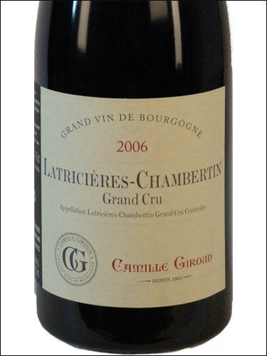 фото Camille Giroud Latricieres-Chambertin Grand Cru AOC Камиль Жиру Латрисьер-Шамбертен Гран Крю Франция вино красное