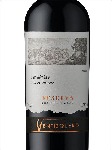 фото Ventisquero Reserva Carmenere Valle de Colchagua DO Вентискуэро Ресерва Карменер Долина Кольчагуа Чили вино красное