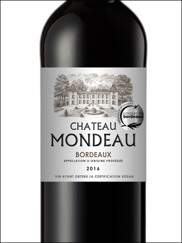 фото Chateau Mondeau Cuvee Elisa Rouge Bordeaux AOC Шато Мондо Кюве Элиза Руж Бордо Франция вино красное