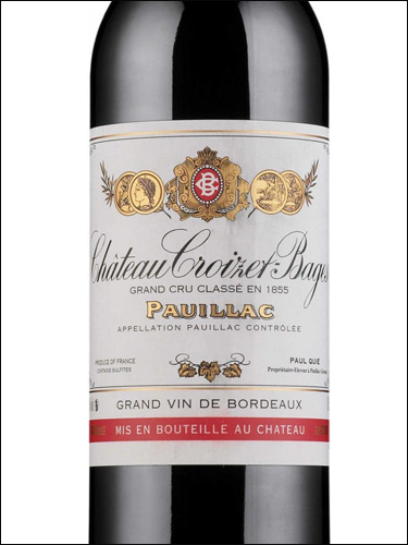 фото Chateau Croizet Bages 5-eme Grand Cru Classe Pauillac AOC Шато Круазе Баж Пойяк Франция вино красное