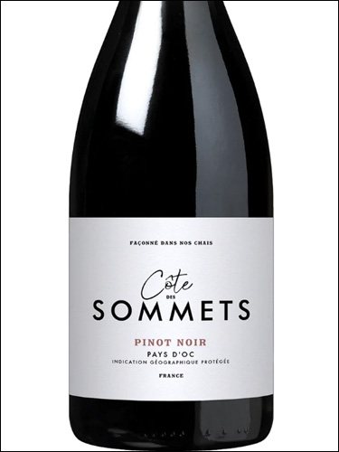 фото Cote Des Sommets Pinot Noir Pays d'Oc Кот де Сомме Пино Нуар Пэи д'Ок Франция вино красное