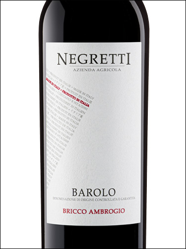 фото Negretti Barolo Bricco Ambrogio DOCG Негретти Бароло Брико Абмроджио Италия вино красное