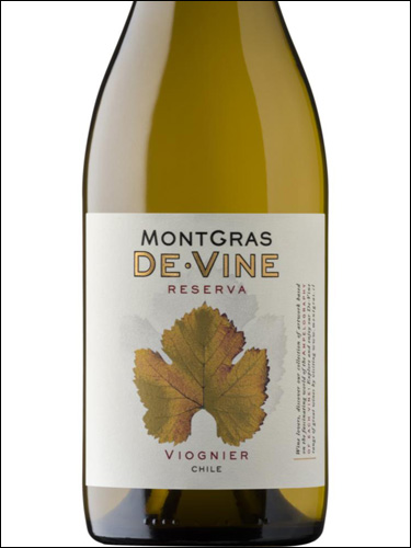 фото MontGras De Vine Reserva Viognier Valle Central МонтГрас Де Вине Резерва Вионье Центральная Долина Чили вино белое