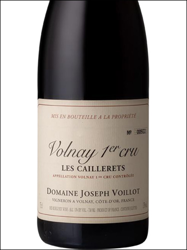 фото Domaine Joseph Voillot Volnay Premier Cru Les Caillerets AOC Домен Жозеф Войо Вольне Премье Крю Ле Кайере Франция вино красное