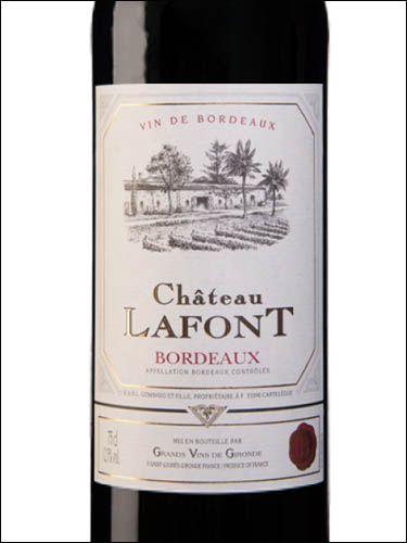 фото Chateau Lafont Bordeaux AOC Шато Лафон Бордо Франция вино красное