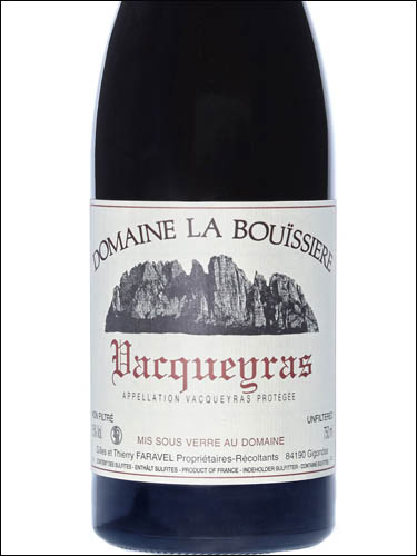 фото Domaine La Bouissiere Vacqueyras AOC Домен Ля Буиссьер Вакейрас Франция вино красное
