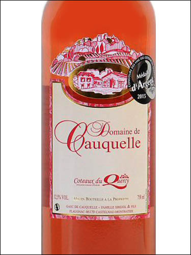 фото Domaine de Cauquelle Rose Coteaux du Quercy AOC Домен де Кокель Розе Кото дю Керси Франция вино розовое
