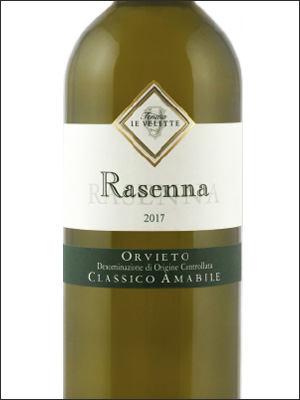 фото Tenuta Le Velette Rasenna Orvieto Classico Amabile DOC Тенута Ле Велетте Разенна Орвието Классико Амабиле Италия вино белое