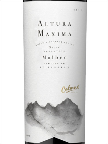 фото Colome Altura Maxima Calchaquí Salta Коломе Альтура Максима Кальчаки Сальта Аргентина вино красное