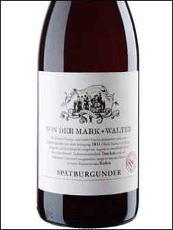 фото Von der Mark Walter Spatburgunder Baden Фон дер Марк Вальтер Шпетбургундер Баден Германия вино красное