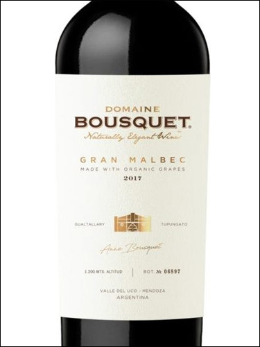 фото Domaine Bousquet Gran Malbec Домен Буске Гран Мальбек Аргентина вино красное