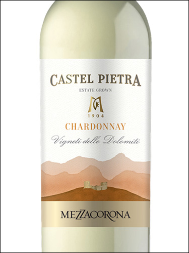 фото Mezzacorona Castel Pietra Chardonnay Vigneti delle Dolomiti IGT Меццакорона Кастель Пьетра Шардоне Виньети делле Доломити Италия вино белое