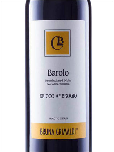 фото Grimaldi Bruna Barolo Bricco Ambrogio DOCG Гримальди Бруна Бароло Брикко Амброджио Италия вино красное
