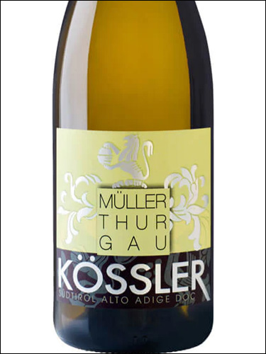 фото Kossler Muller Thurgau Alto Adige DOC Кёсслер Мюллер Тургау Альто Адидже Италия вино белое