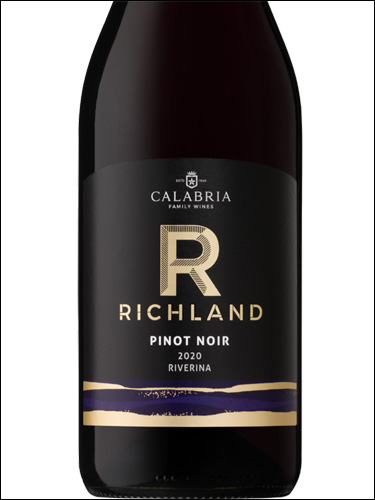 фото Calabria Family Wines Richland Pinot Noir Riverina Калабрия Фэмили Вайнс Ричланд Пино нуар Риверина Австралия вино красное