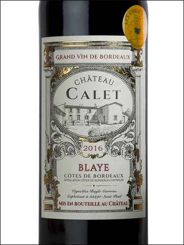 фото Chateau Calet Rouge Blaye Cotes de Bordeaux AOC Шато Кале Руж Блай Кот де Бордо Франция вино красное
