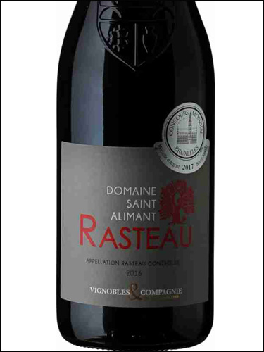 фото Domaine Saint Alimant Rasteau AOC Домен Сент Алиман Расто Франция вино красное