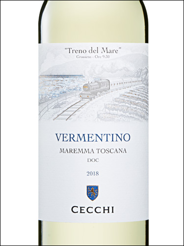 фото Cecchi Treno del Mare Vermentino Maremma Toscana DOC Чекки Трено дель Маре Верментино Маремма Тоскана Италия вино белое