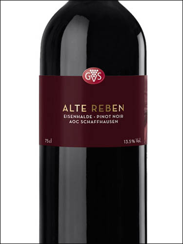 фото Alte Reben Eisenhalde Pinot Noir Schaffhausen AOC Альте Ребен Аденхальде Пино Нуар Шаффхаузен Швейцария вино красное