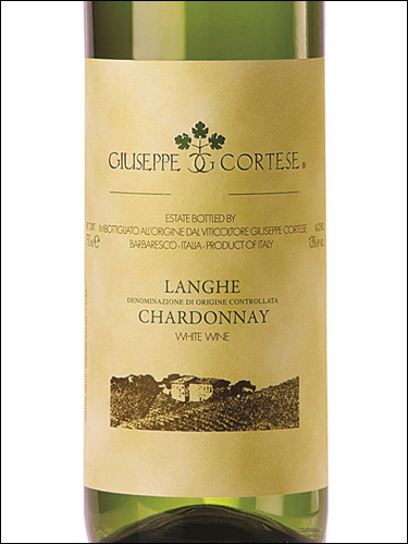 фото Giuseppe Cortese Langhe Chardonnay DOC Джузеппе Кортезе Ланге Шардоне Италия вино белое