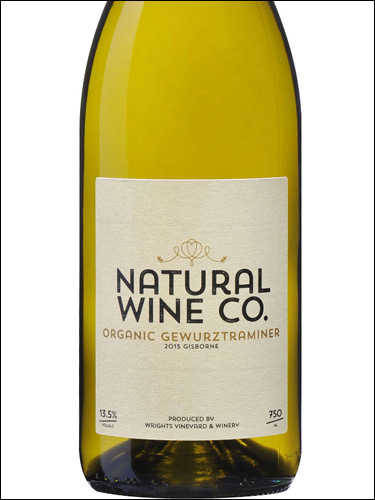 фото Natural Wine Co Organic Gewurztraminer Gisborne Натурал Вайн Органик Гевюрцтраминер Гисборн Новая Зеландия вино белое