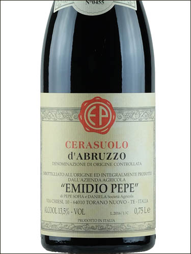фото Emidio Pepe Cerasuolo d'Abruzzo DOC Эмидио Пепе Черазуоло д'Абруццо Италия вино розовое