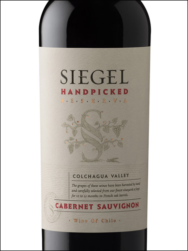 фото Siegel Handpicked Reserva Cabernet Sauvignon Сигель Хэндпикт Резерва Каберне Совиньон Чили вино красное