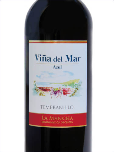 фото Vina del Mar Azul Tempranillo La Mancha DO Винья дель Мар Асуль Темпранильо Ла Манча Испания вино красное
