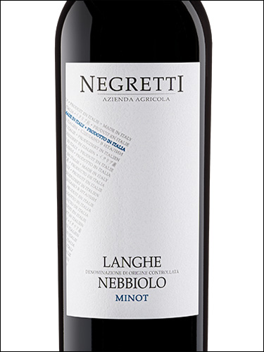 фото Negretti Minot Nebbiolo d'Alba DOC Негретти Минот Неббиоло д'Альба Италия вино красное