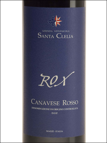 фото Santa Clelia Rox Canavese Rosso DOC Санта Клелия Рокс Канавезе Россо Италия вино красное
