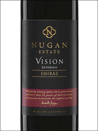фото Nugan Estate Vision Shiraz Riverina Нюган Истейт Вижн Шираз Риверина Австралия вино красное