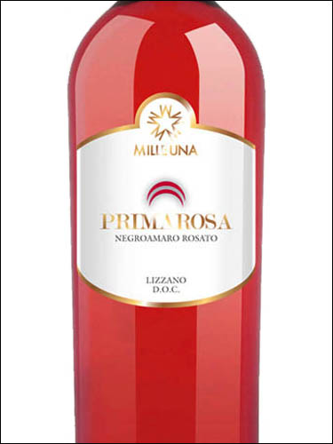 фото MilleUna Primarosa Negroamaro Rosato Lizzano DOC МиллеУна Примароса Негроамаро Розато Лиццано Италия вино розовое