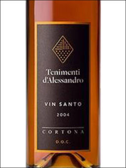 фото Tenimenti d'Alessandro Vin Santo Cortona DOC Тенименти д’Алессандро Вин Санто Кортона Италия вино белое