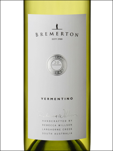 фото Bremerton Special Release Vermentino Langhorne Creek Бремертон Спешиал Релиз Верментино Лэнгхорн Крик Австралия вино белое